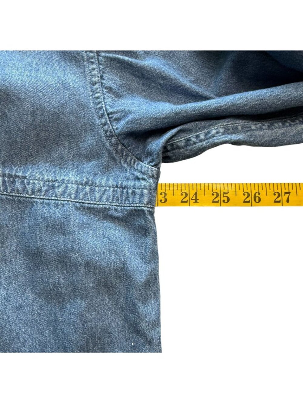 Vintage Cherokee Womens M Denim Button-Up Shirt Long Sleeve Tunic  Blue - Picture 15 of 16